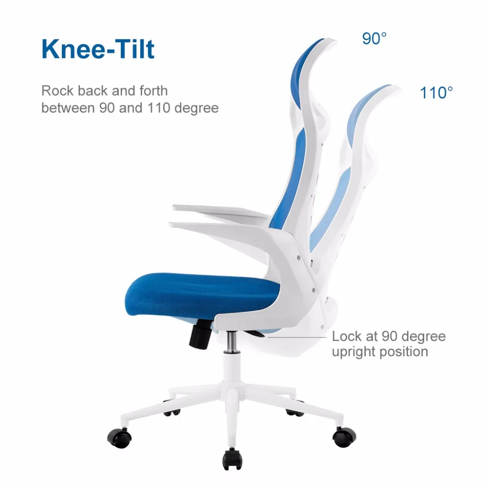 Langria De Mct166 Blue 360 Degree Swivel Ergonomic High Back Mesh