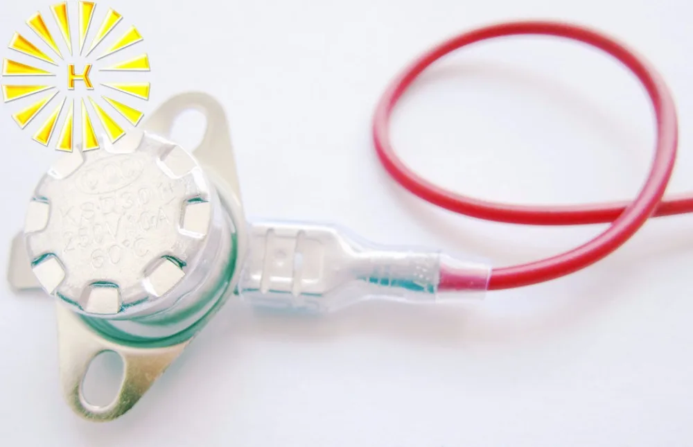 6.3mm Terminal With 20cm Wire Connector Cable For Ksd301 Thermostat X