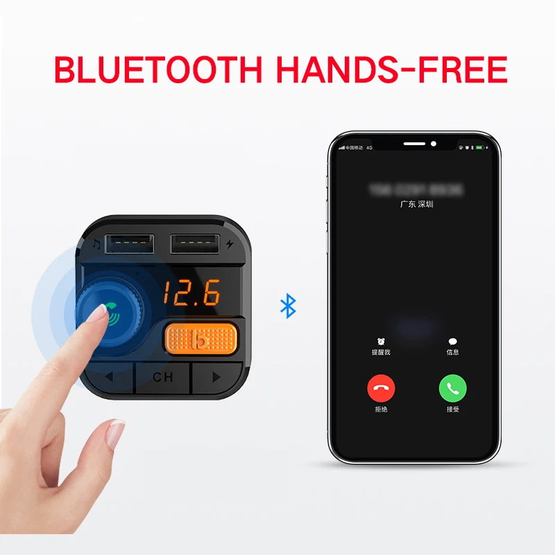 Автомобильный MP3-плеер с fm-передатчиком CDEN 5,0, Bluetooth, u-диск, без потерь, музыкальный стерео эквалайзер, звуковой эффект, Bluetooth, автомобильный комплект, USB, автомобильное зарядное устройство