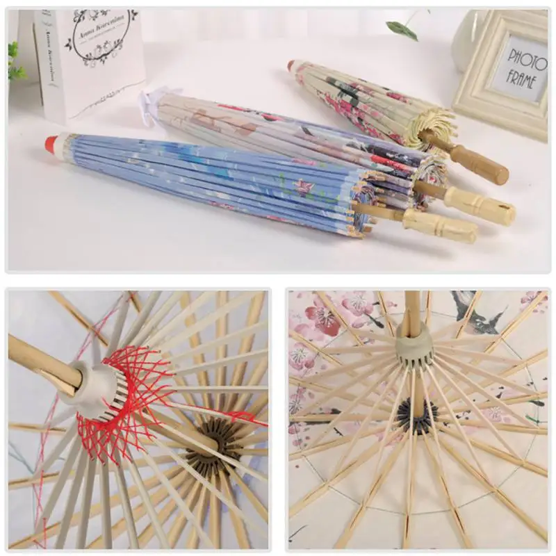 Классический бумажный зонтик японская гейша фото реквизит Китайский Стиль масляной бумаги зонтик цветок и картина с птицами уличное украшение