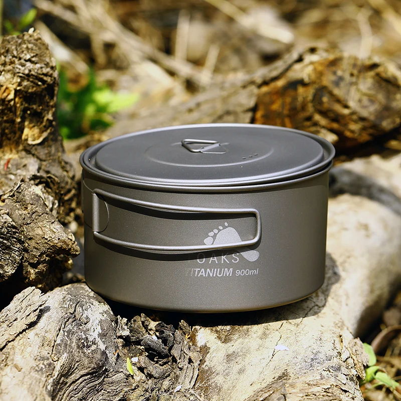 TOAKS al aire libre de 900 ml olla de cocina ollas Picnic ultraligero de titanio olla con tapa y manejar POT-900-D130