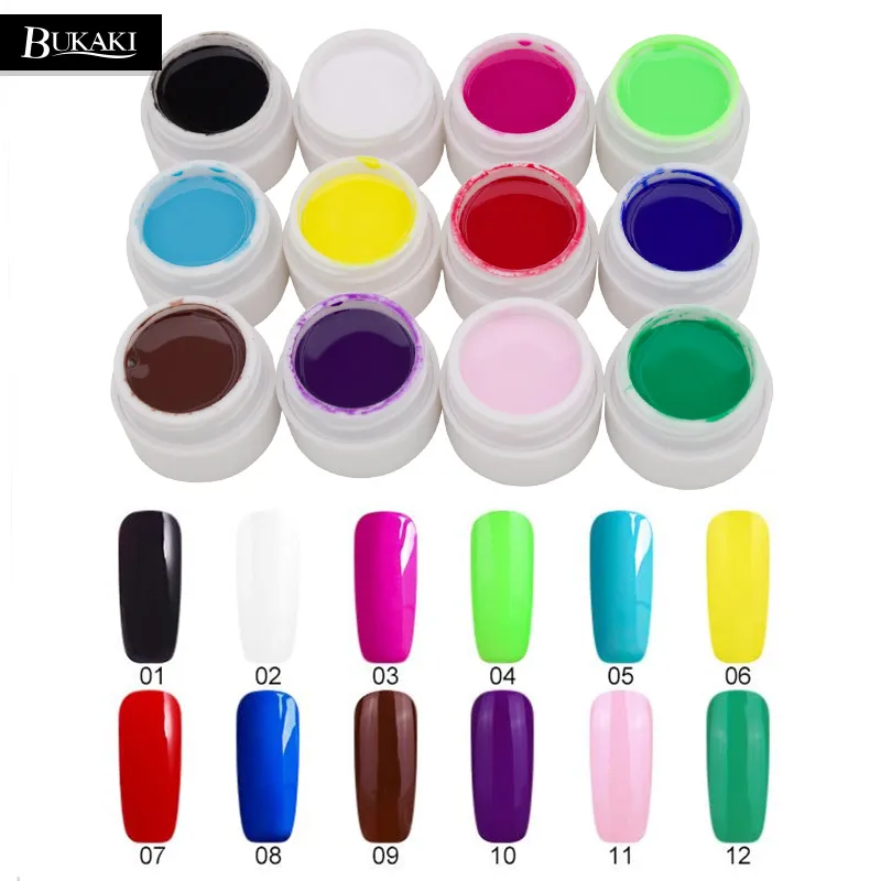 BUKAKI 9 шт./лот Краски лак для ногтей Nail Art комплект УФ гель рисовать Лаки Гибридный