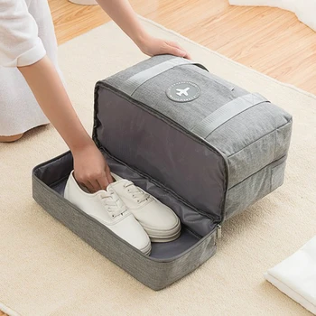 

Casual Solid Color Travel Bags Two Layers Clothes Shoes Classification Tidy Pouch Luggage Packaging Cube Organizer Accessories