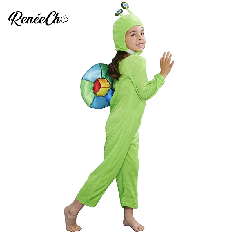 Reneecho Costume D Halloween Pour Enfants Combinaison Pour Filles Vertes A Capuche Animal Cosplay Pour Fete Jeux De Carnaval Aliexpress