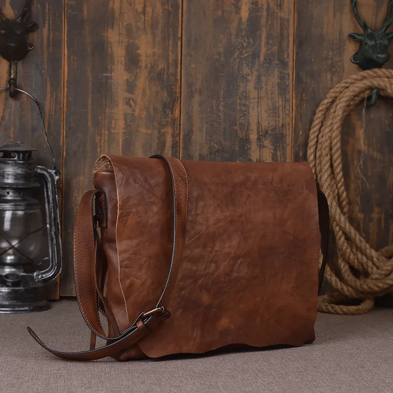 

Genuine Leather Men Waist Pack Travel Belt Bag Cowhide Functional Messenger Bag Vintage Belt Loop Shoulder Bags For Male