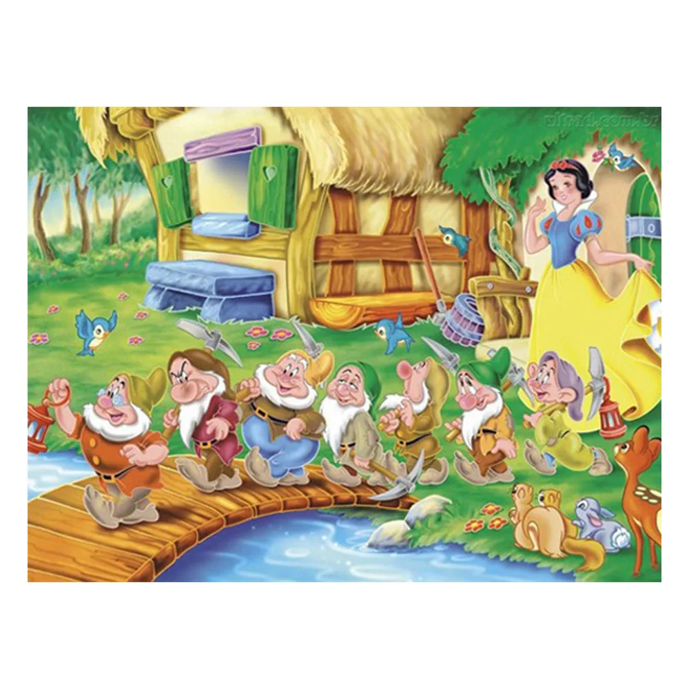 

5d Diamond Painting Disney Diamond Embroidery Cartoon Seven Dwarfs and Snow White Full Square drill Mosaic sale by numbers Wall