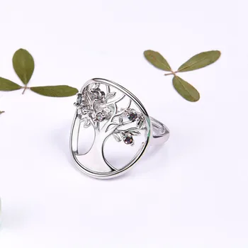 

Tree of Life Ring 925 Sterling Silver Adjustable Ring Open Ring Spritual Family Tree Ring For Women R6247B