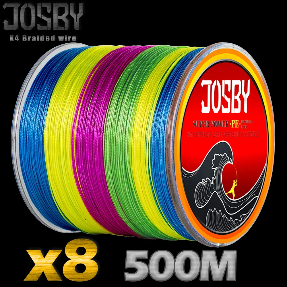 JOSBY 300 M 500 M 1000 M PE плетеная рыболовная леска 4 стойки 8 Стенд многофиламентная леска для карпа 10-80LB 4 цвета