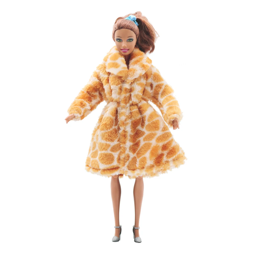 Doll Clothes Fashion Plush Overcoat Outwear for 1/6 Barbi BJD SD Dolls Clothing Dress Up Clothing Dolls Accessory Birthday Gift