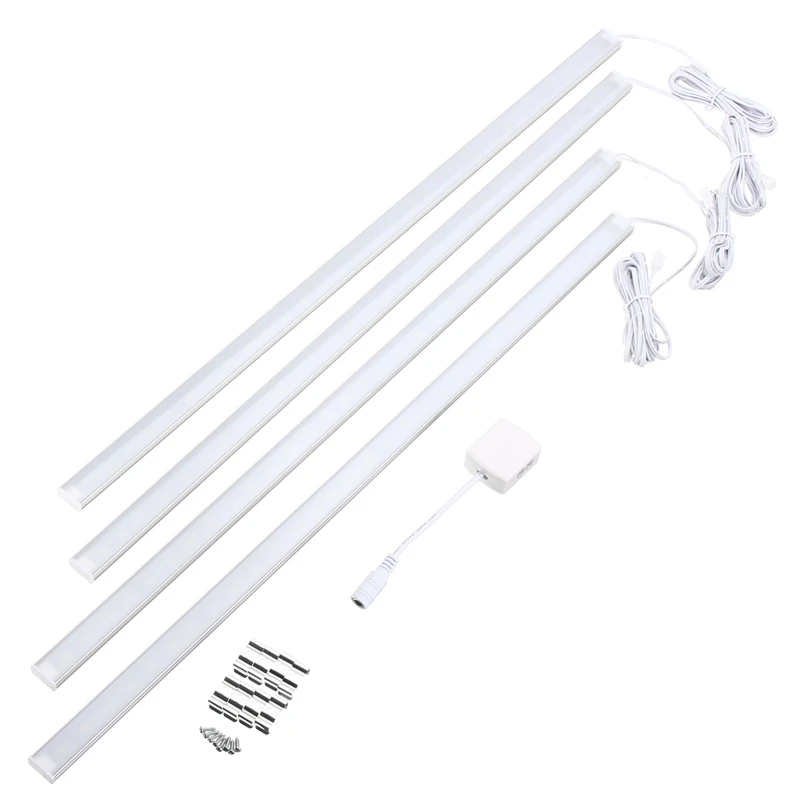 

4PCS 50CM 5730 SMD 30 LED Bar Light 12V DC 10W LED Strip Light Kit for Under Kitchen Cupboard Cabinet Lamp