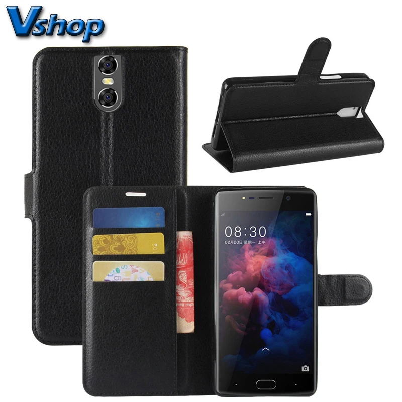 Кожаный чехол Для DOOGEE BL7000 текстура Личи ПУ + ТПУ горизонтальный откидной кожаный
