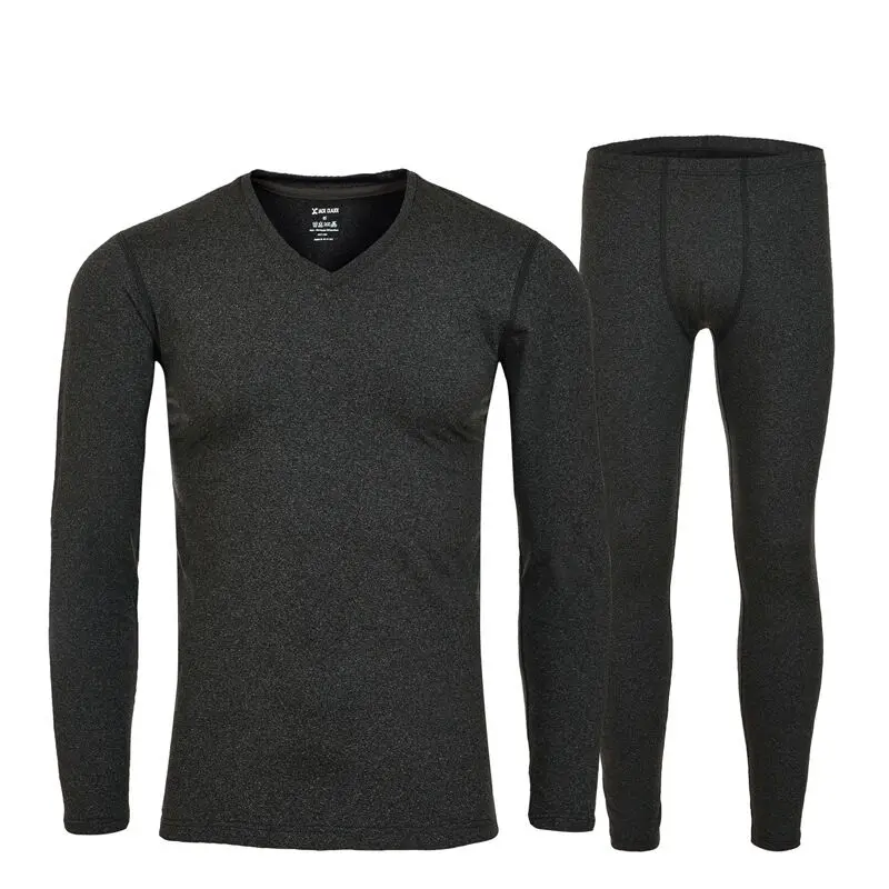 Long Johns Теплая мужская осень-зима топы штаны комплект из 2 предметов зимние теплые