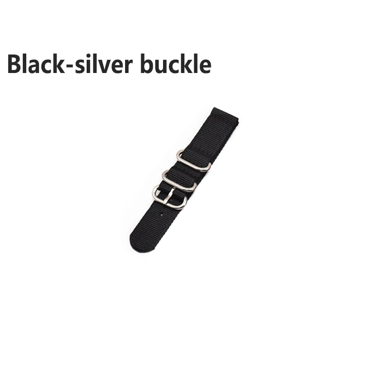 Нейлоновый ремешок для часов 20 мм 22 мм 24 мм полосатый Радужный холст сменный ремешок для часов для samsung gear S2/S3 Galaxy 42 мм 46 мм - Цвет ремешка: Black-silver buckle