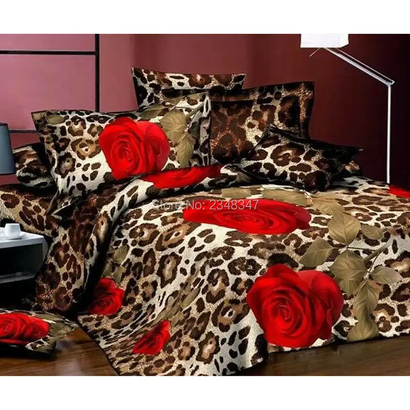 Queen Size Bed Quilt Doona Duvet Cover Set New Pillow Cases Rose Black