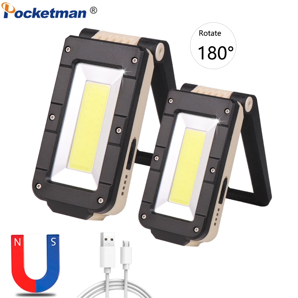 

Powerful COB+XPE Work Light USB Rechargeable Flashlight Magnetic Torch LED Work Light with Hanging Hook Light Lanterna USB Lamp