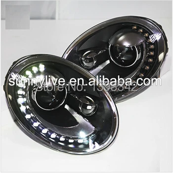 

FOR VW Beetle LED Headlights with HID KIT 2011-2014 year Black Housing TLZV2