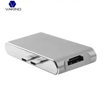 

NEW 5-in-1 Dual USB3.1 Type C To PD Power USB3.0 HUB Adapter HDMI 4K with TF Card Reader Slots Aluminum Converter For Macboo