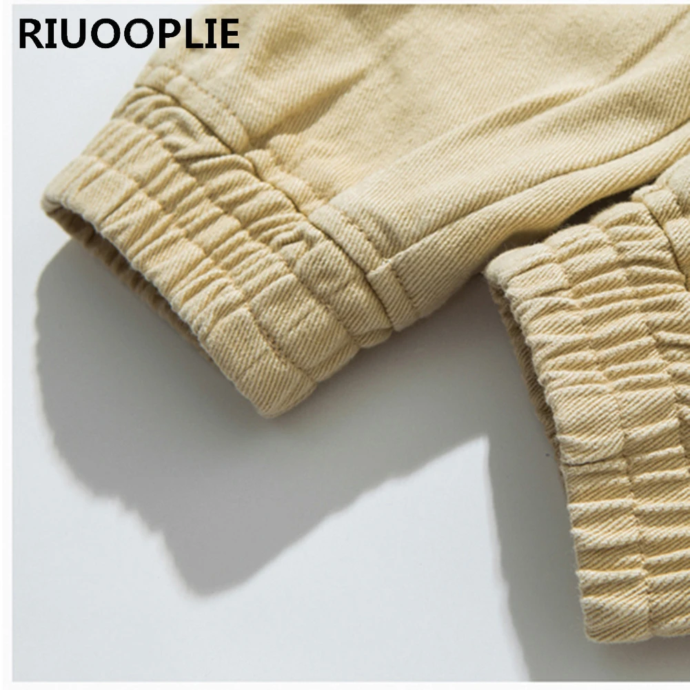 RIUOOPLIE Mens Casual Elastic Waist Harem Pants Big Pocket Patchwork Trousers Joggers 5