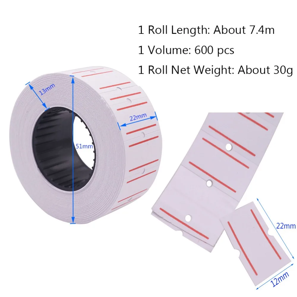 Código de Etiqueta de Preço do Produto Volumes Autocolante Papelaria 22*12 Lojas mm Estudantes Casa Escritórios Escolas Papel 12000 Pcs 20 10 High Quality Material escolar e de escritório