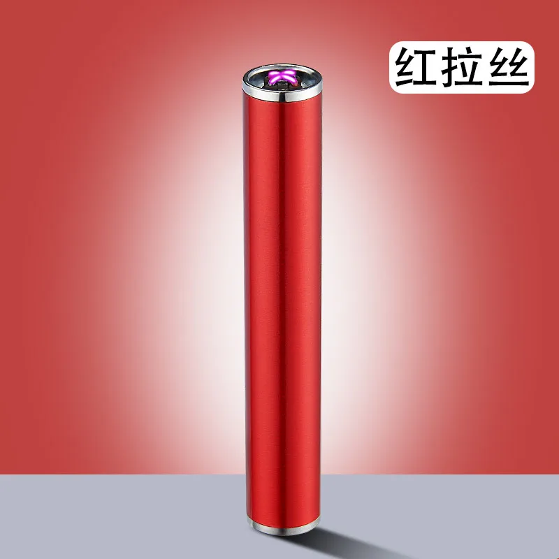 Цилиндрический двойной дуговой переключатель потока воздуха Металл USB Электронная плазменная Зажигалка Ветрозащитная сигарета сигара бумажный жгут для зажигания трубки - Цвет: 4