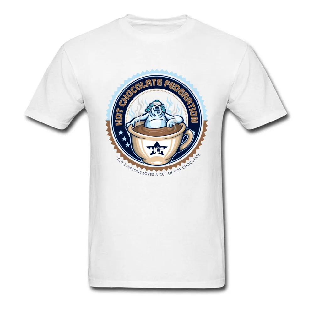 HOT CHOCOLATE FEDERATION Cotton T-shirts for Male Short Sleeve Tops T Shirt On Sale Summer Crew Neck Tops Shirts Fashionable HOT CHOCOLATE FEDERATION white