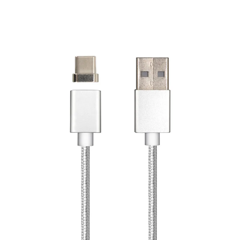 نوع C كابل النايلون حبل مضفر كابل مغناطيسي الهاتف المحمول سريع شحن شاحن USB C كابل لسامسونج غالاكسي S9 الروبوت