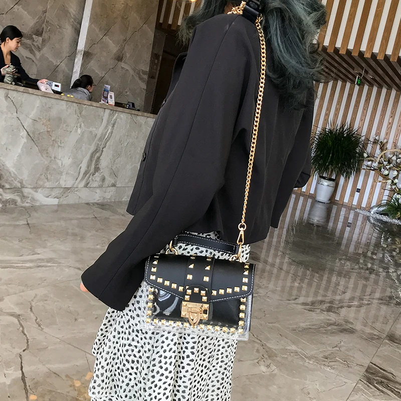 Two sets Design Luxury Brand Women Transparent Bag Clear PVC Jelly Small Totes Messenger Bags Female Crossbody Shoulder Bags