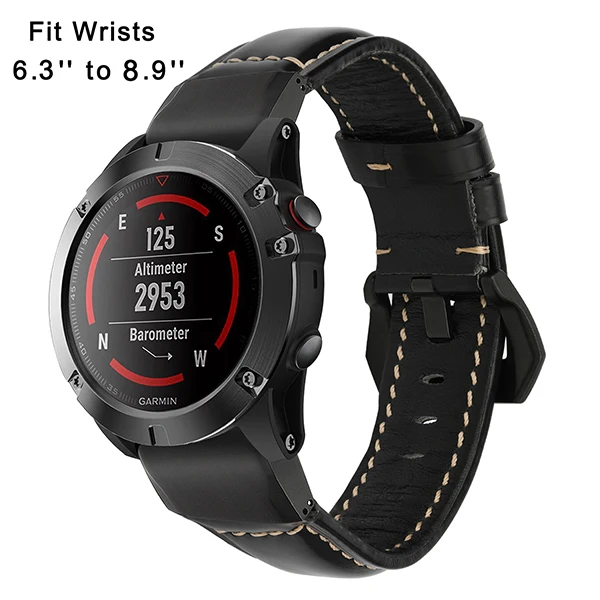 Быстрый Easy Fit натуральной кожи ремешок для Garmin Fenix 5X/5X Плюс/3/3 HR/спуск MK1/Quatix 3/Tactix часы наручные ремешок