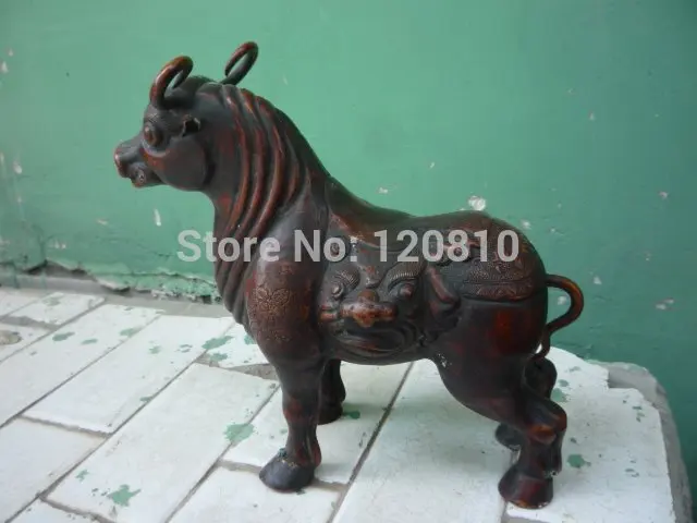 

Old China(1742-1789) red copper statue /sculpture cow , best collection