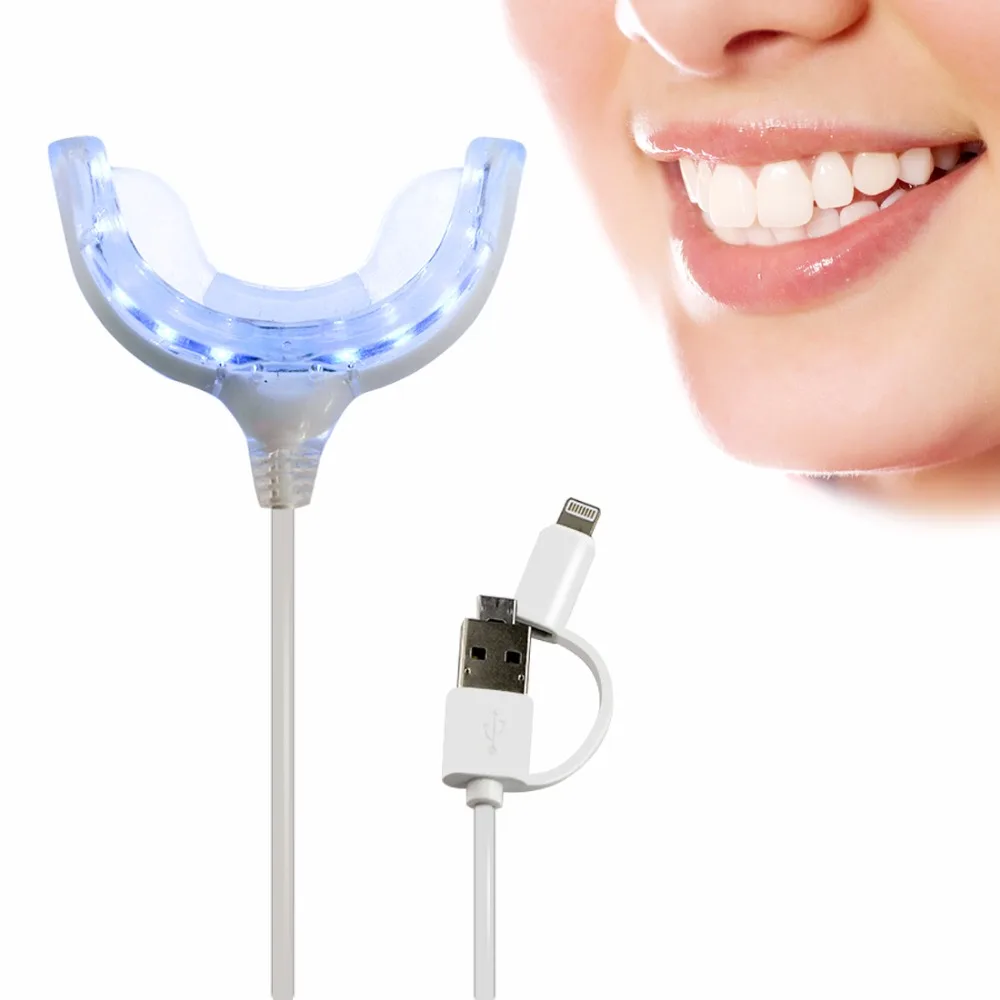 EZGO 10LED Teeth Whitening Lamp with Triple Interface Adapter Cable for