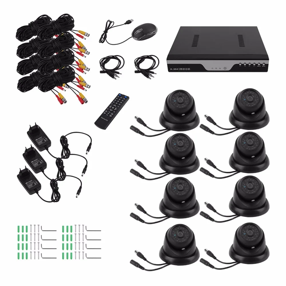 

720P 8CH HD DVR Monitor Camera Security Night Vision Audio Recording Dome Camera Home Indoor Baby Monitor
