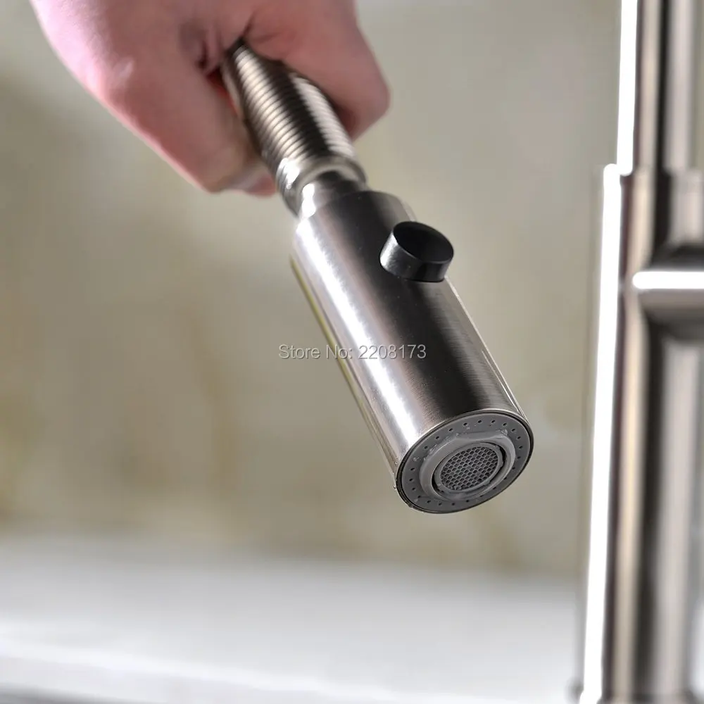  Polished Chorme Or Nickel Brushed Pull Dowm Kitchen Sink Faucet Deck Mounted Hot And Cold Water Dua - 32713594927