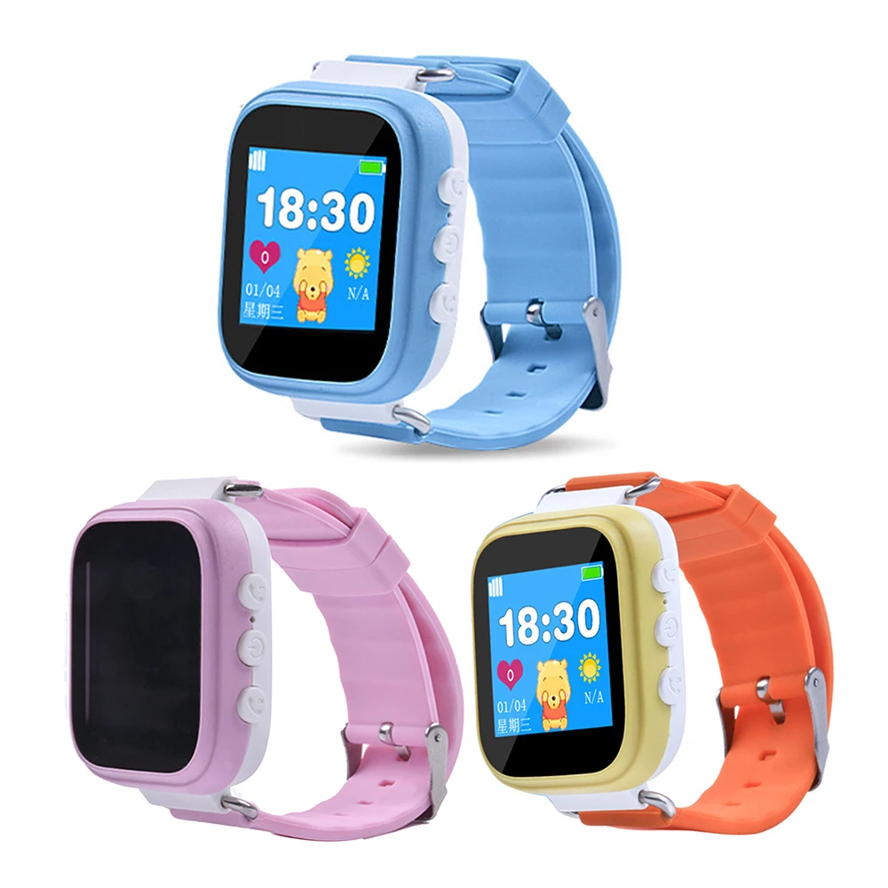 Смарт-часы Q80 Кнопка версии дети Смарт-часы умные наручные часы 1,22 дюймов Экран вызова SOS Детские умные часы с gps-трекером для мобильного телефона