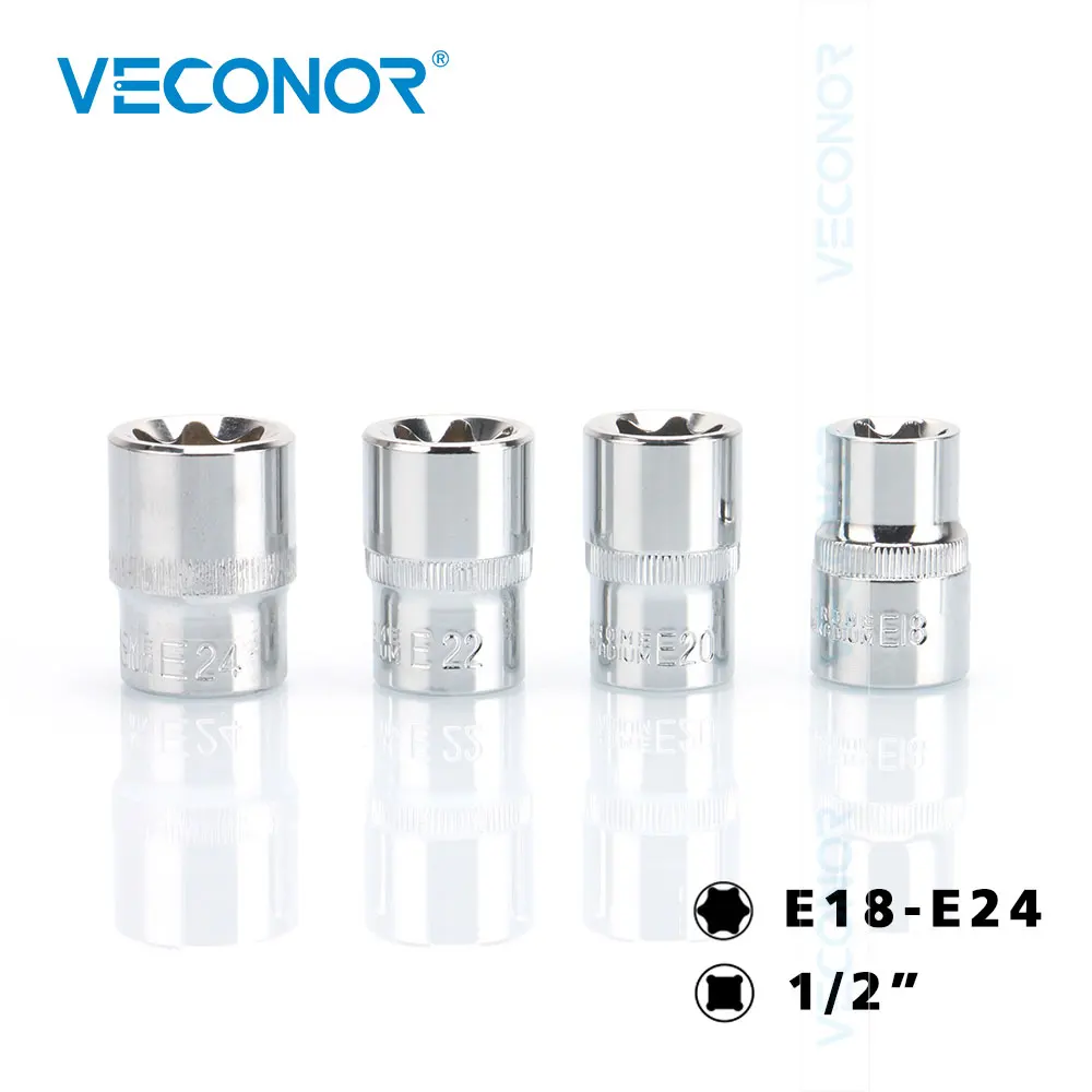 14 шт. 1/4 &quot3/8&quot 1/2 &quotПривод E розетки типа Torx Star Socket Bits Kit автозапчасти ручные