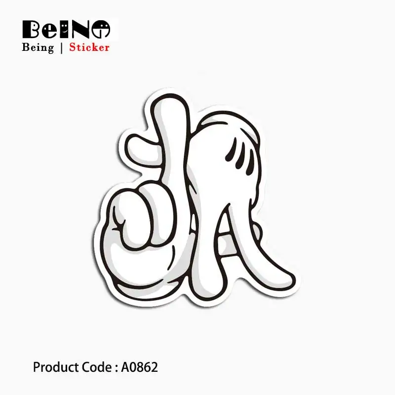 

Difficult Gesture Hand Finger Sticker Fun Cross Waterproof Suitcase Laptop Guitar Luggage Skateboard Toy Lovely A0862 Stickers