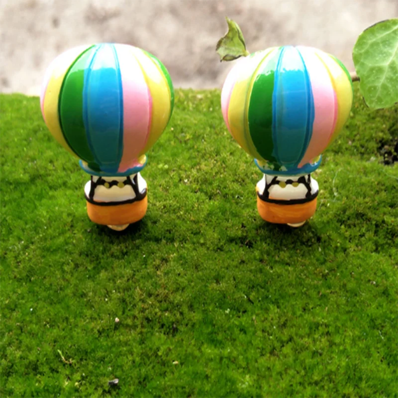 2 Pcs/Lot mini Resin Hot Air Balloon Toys Micro Fairy Garden Figurines