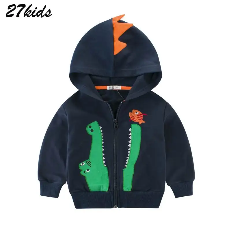 

27kids 2-9Year Cartoon Animal Crocodile Autumn Jacket for Girls Boys Coat On The Girl Kids 2018 Children Boy Outerwear Coat