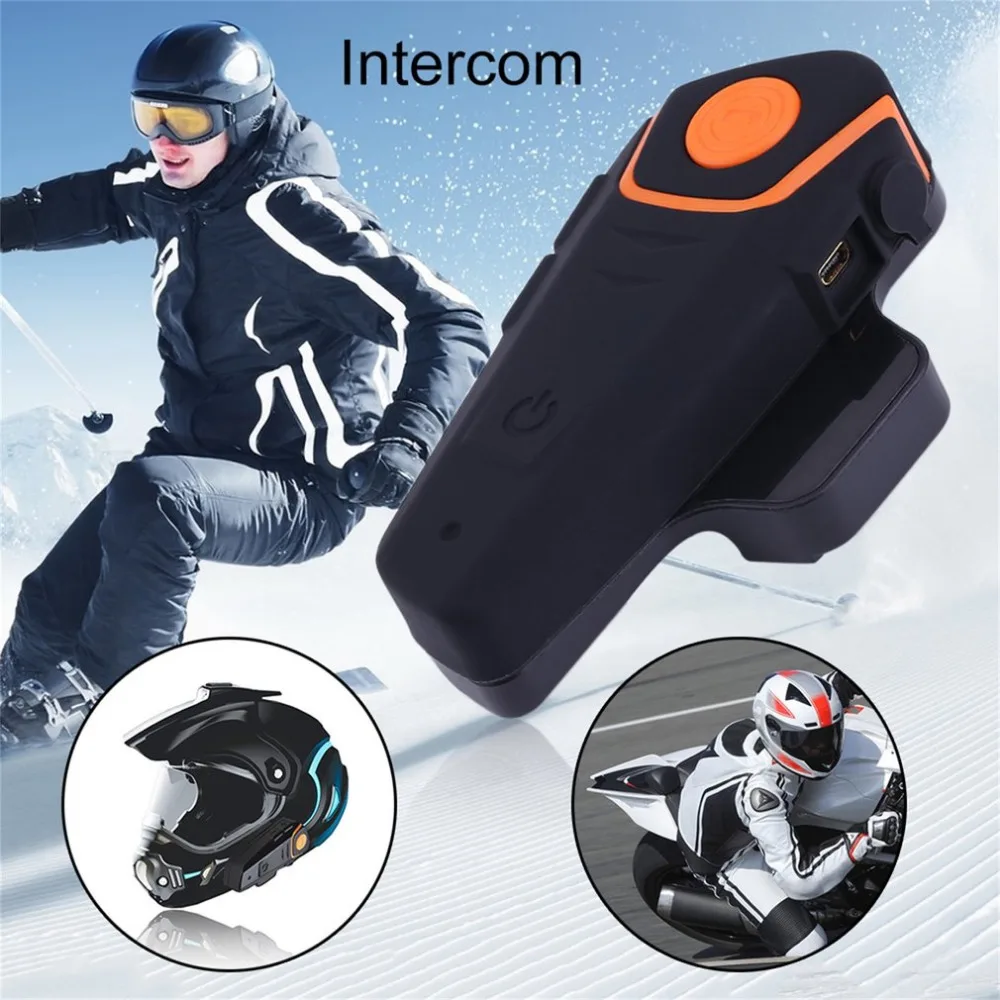 

1 or 2 pc New 1000m Waterproof Motorcycle Helmet Bluetooth Intercom Headset Wireless Motorbike Interphone Riders Communicator