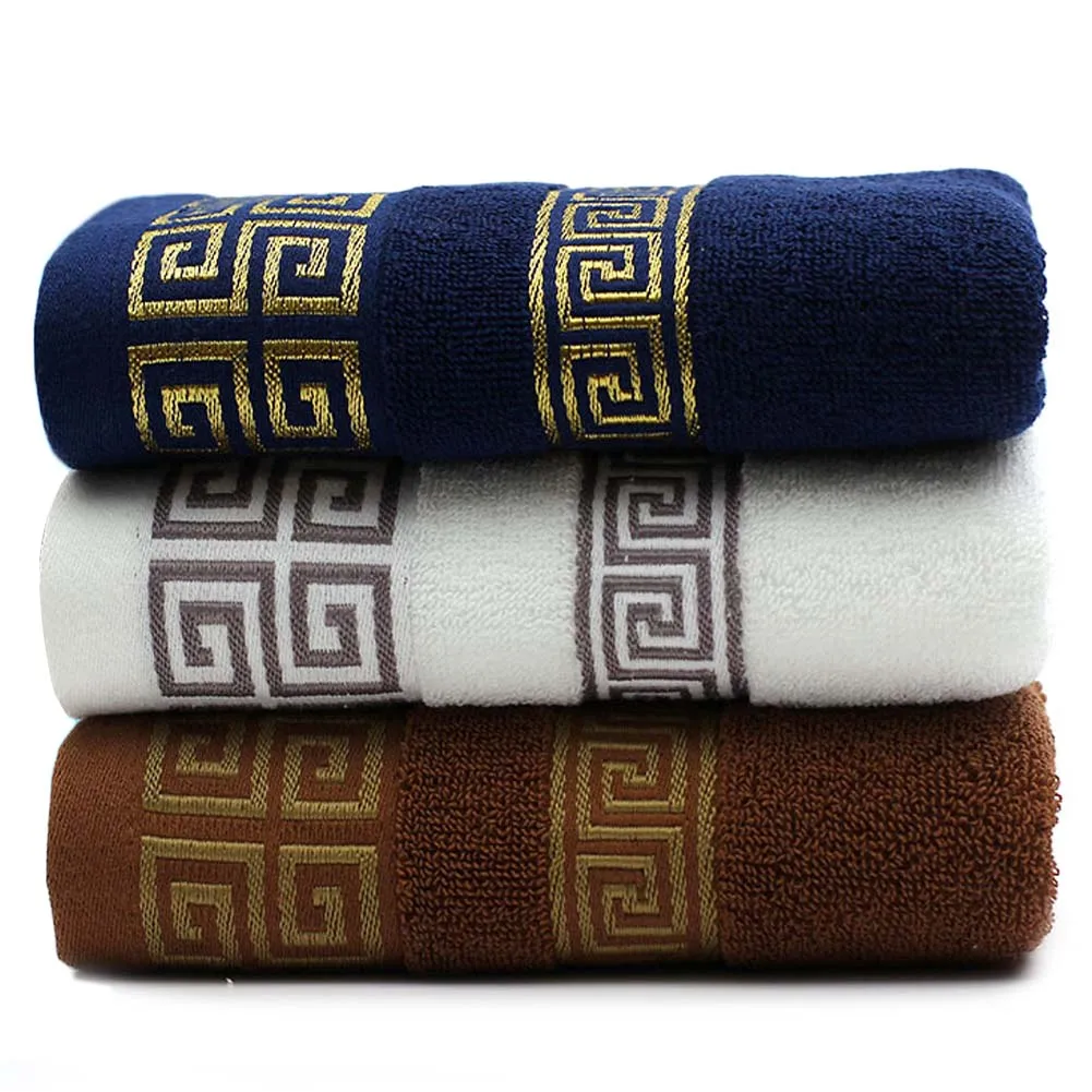 Decorative Cotton Terry Bathroom Hand Towels Elegant Embroidered Face