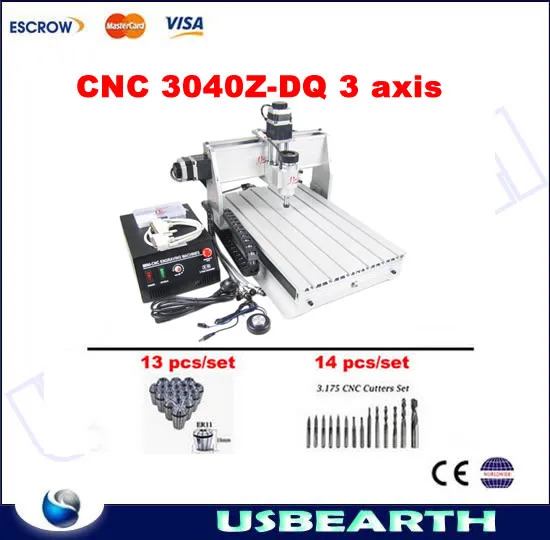 CNC 3040Z-DQ Engraving Machine, mini CNC router with Ball Screw and Tool Auto-checking Instrument free shipping cnc 3040 z dq 4 axis 3d wood engraving machine pcb carving router with ball screw tool auto checking instrument