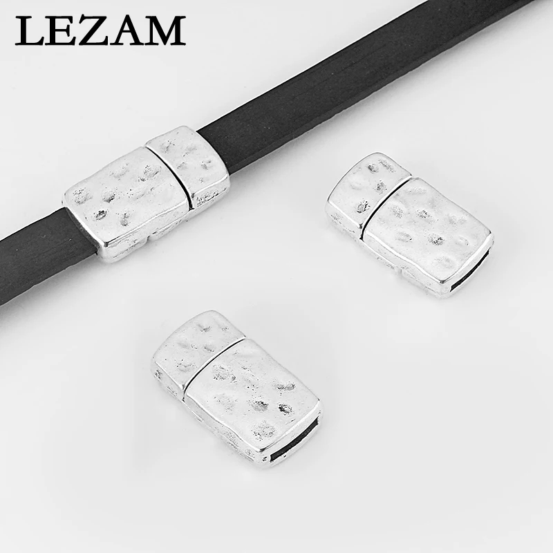 

5Sets Antique Flat Strong Bump Magnetic Clasp For 5*2mm 10*2mm Flat Leather Cord Jewelry Making