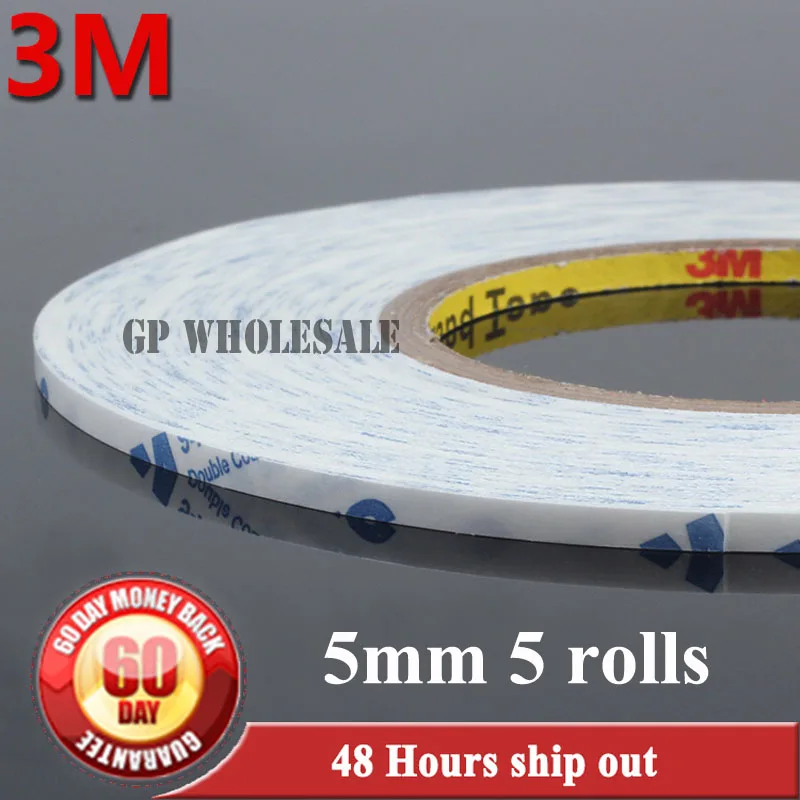 5x 5mm*50M Double Sided Sticky Tape for Tablet Mobilephone LCD /Touch