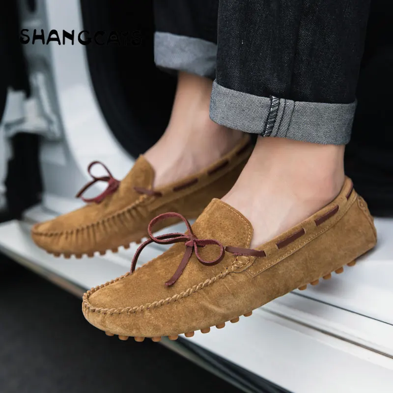 

Men Casual Shoes Genuine Leather High Quality Loafers Men Leather Shoes Plus Size 45 46 47 White Brown Green Blue Men Loafers