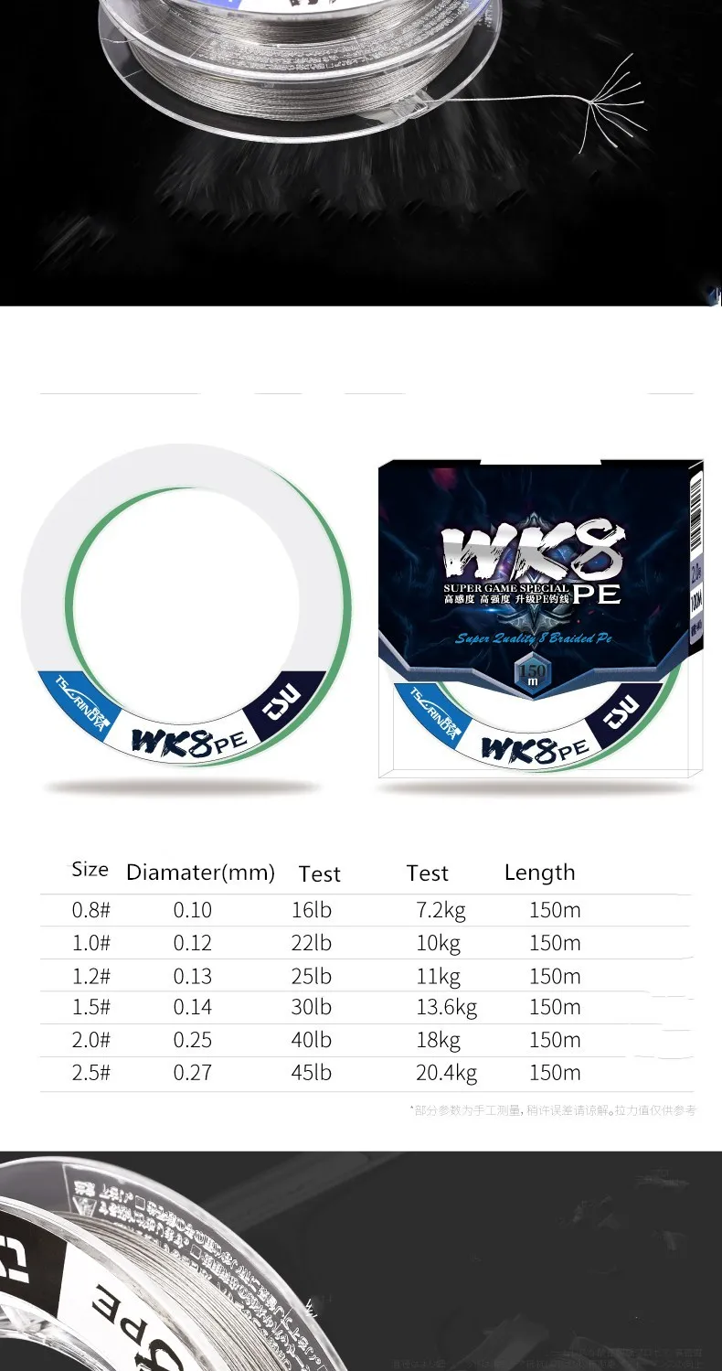 TSURINOYA 150 м 0,8#-2,5# Размер 16LB-45LB 8 нитей плетеный провод плавающая линия низкая Растяжка Pech подводная рыбалка Vissen