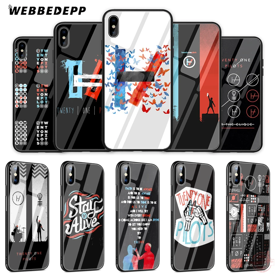 WEBBEDEPP Twenty One Pilots 21 band Tempered Glass Phone Case for Apple iPhone XS Max XR X 8 7 6S Plus 5S SE Cover | Мобильные