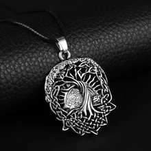 HEYu arbre de vie Yggdrasil collier nordique Vikings Runes amulette étain pendentif collier Talisman femmes hommes noël cadeau de fête