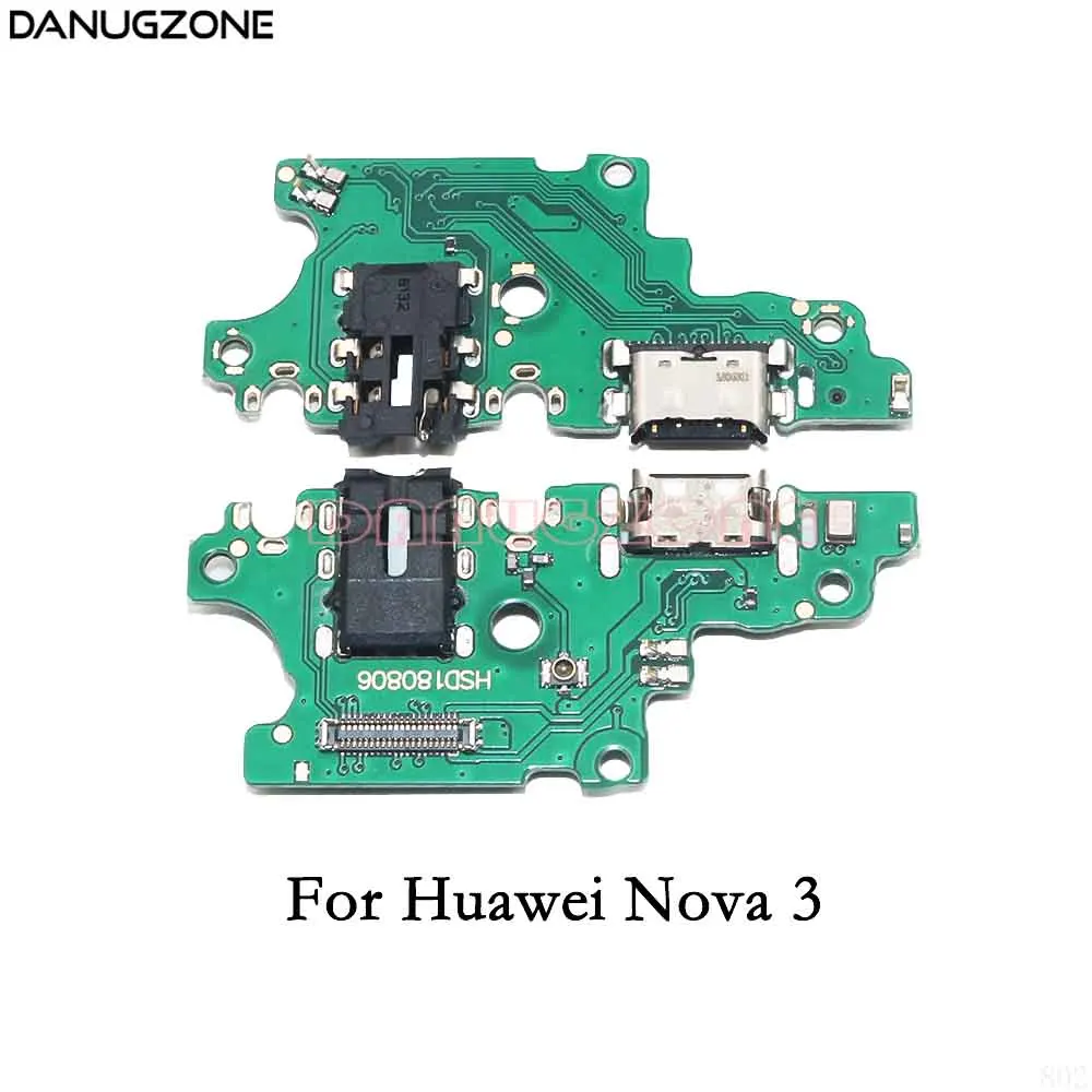 Usb зарядная док-станция порт разъем плата для зарядки гибкий кабель с наушников аудио разъем для huawei Nova 3 3E/P20 Lite - Цвет: For Nova 3