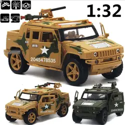 Хаммер, Военная Униформа модели, пустыня автомобиля, 1:32 Металлические Diecast Автомобили, сплав задерживаете внедорожник, развивающие детские