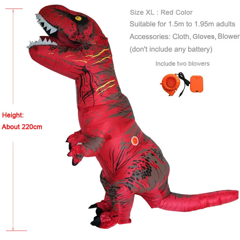 Черный, серый цвет костюм с изображением динозавра надувной костюм динозавра для Anime Expo Traje de dinosaurio T-REX Funcy платье Disfraz Esqueleto - Цвет: Red