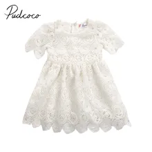 Новое Брендовое платье-пачка с короткими рукавами и цветочным рисунком для маленьких девочек вечерние кружевные платья принцессы на свадьбу летняя одежда